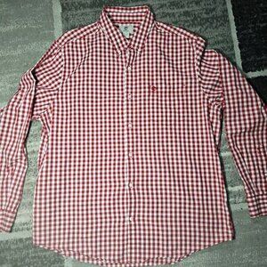 Timberland Regular Fit Men's XL Plaid Gingham Button Down Shirt Red White